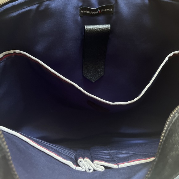 Cole Haan American Airlines Black Pebbled Leather Attache Brief Case Laptop Bag - Picture 7 of 13